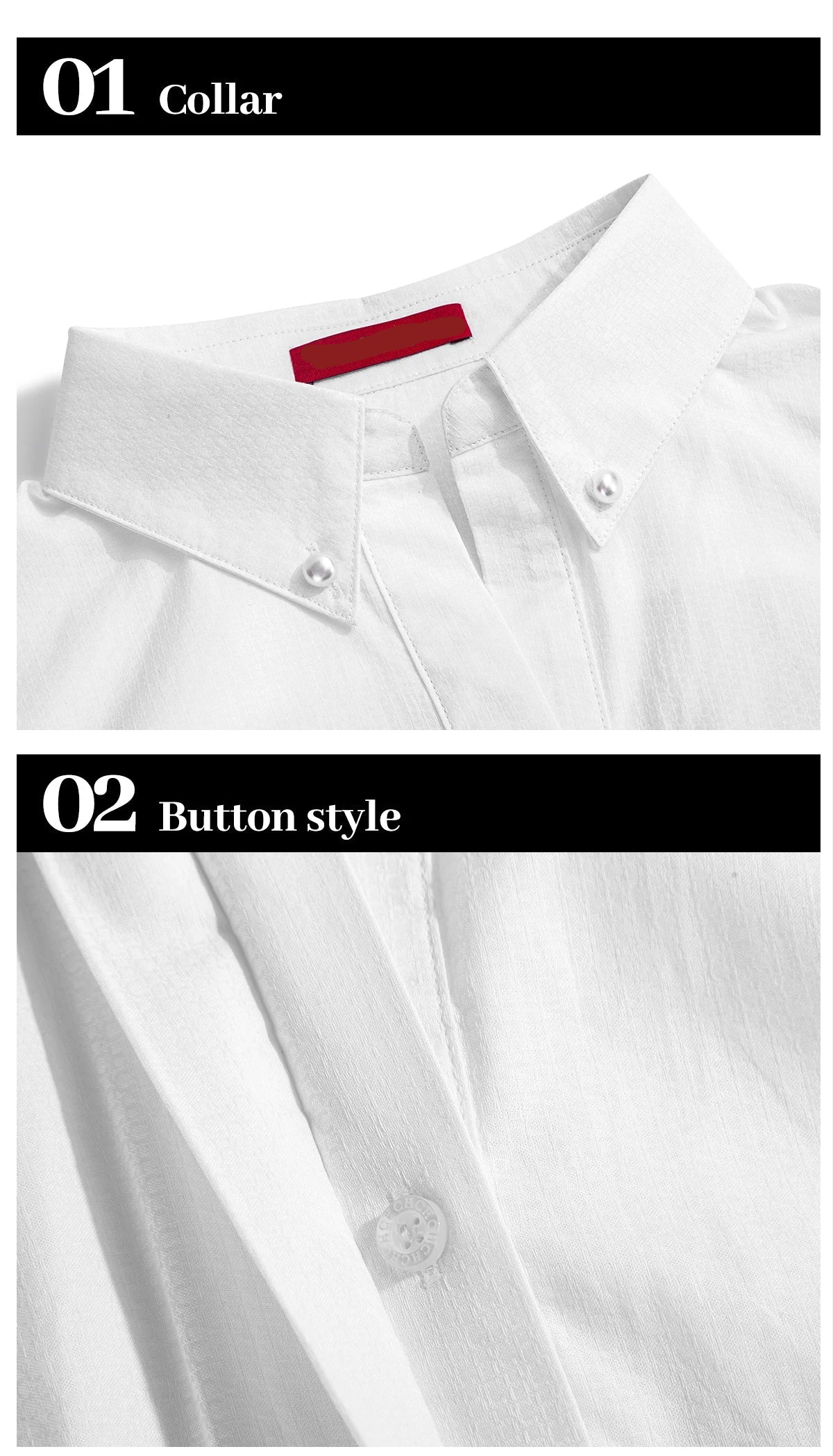 Casual Classic White Long-Sleeved Shirt