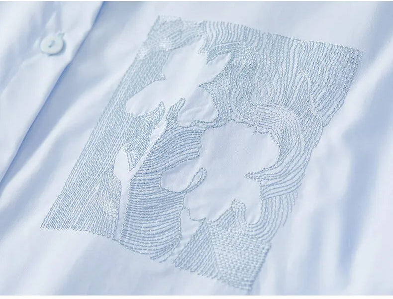 Simple Loose-Fitting Drop-Shoulder Long-Sleeved Shirt